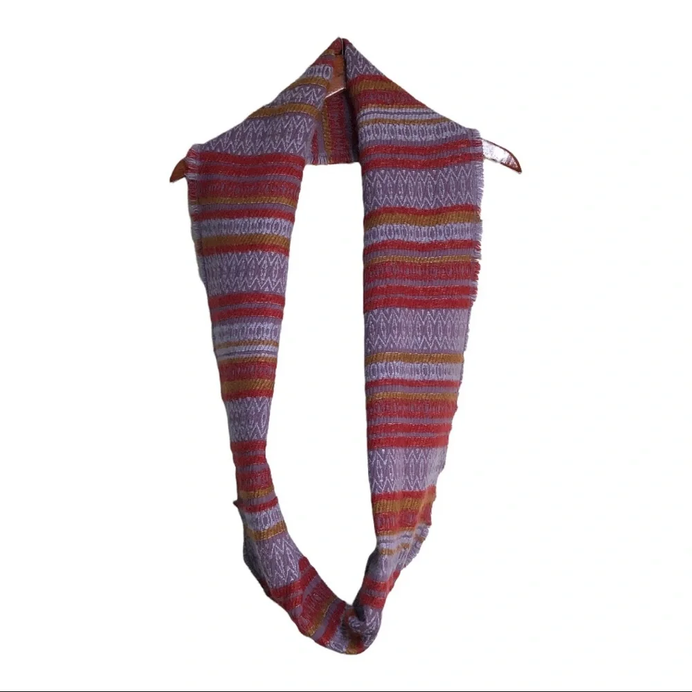 Eco By Rising Tide Red/Purple Mohair & Organic Cotton Knit Blend Infinity Scarf